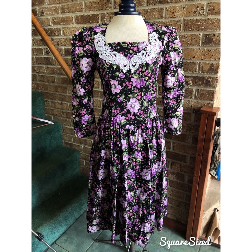 Vintage Disorderly Conduct Purple Floral Whimsygoth Dress